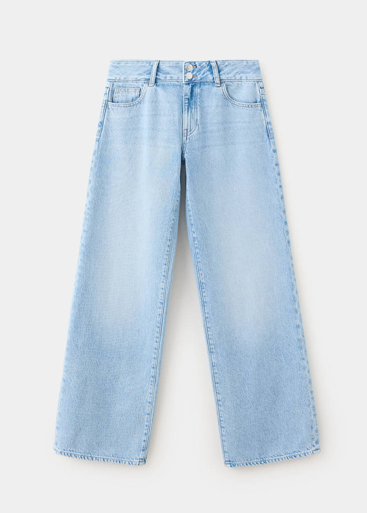 Wide leg low waist jeans — Light Blue