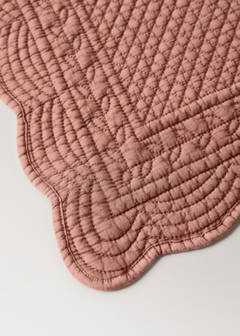 Quilted wave rectangular table mat — Burnt Orange 2