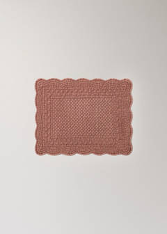 Quilted wave rectangular table mat — Burnt Orange 4