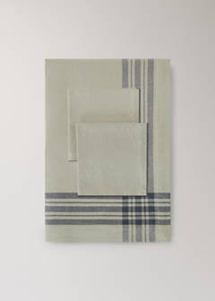 Washed cotton checked tablecloth for 6 to 8 guests — Green 5