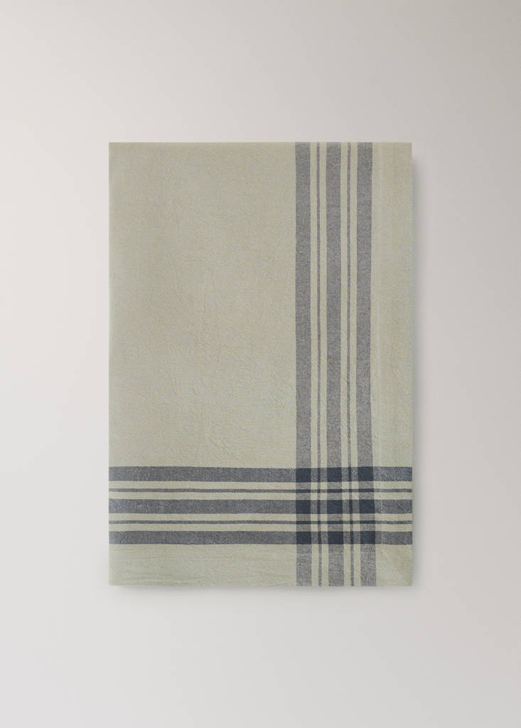 Washed cotton checked tablecloth for 6 to 8 guests — Green