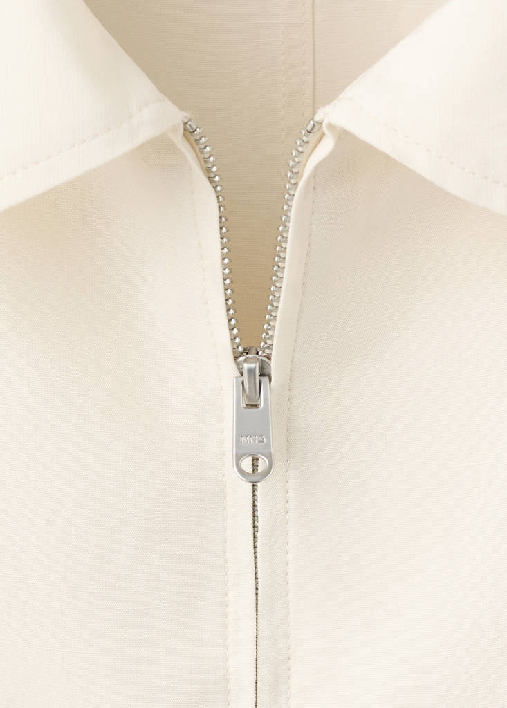Slim fit lyocell linen jacket with pockets — Off White