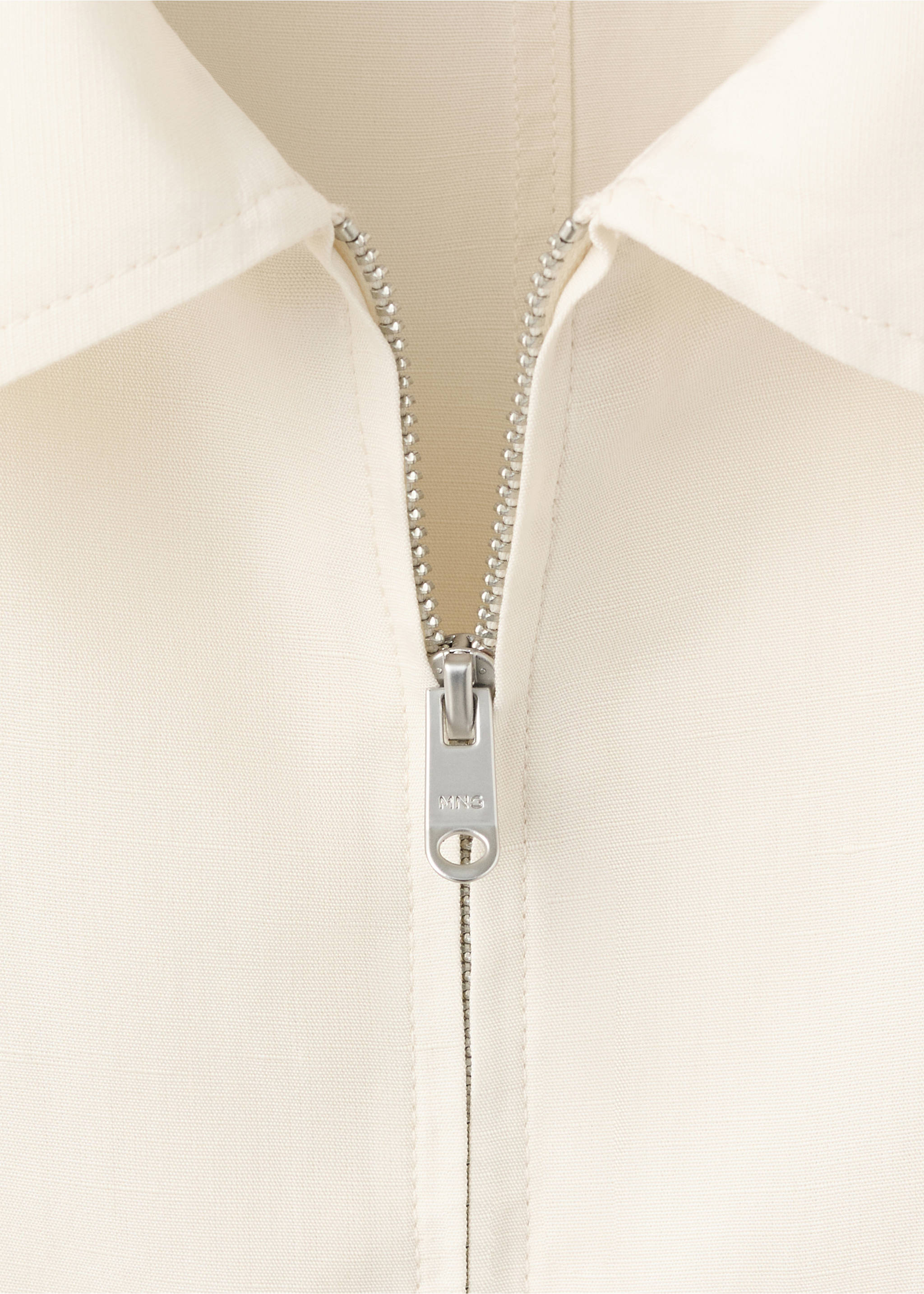 Slim fit lyocell linen jacket with pockets - Details of the article 0, Off White. Ref: 37002892-00.