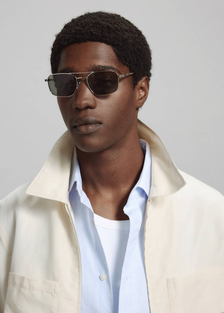 Slim fit lyocell linen jacket with pockets — Off White