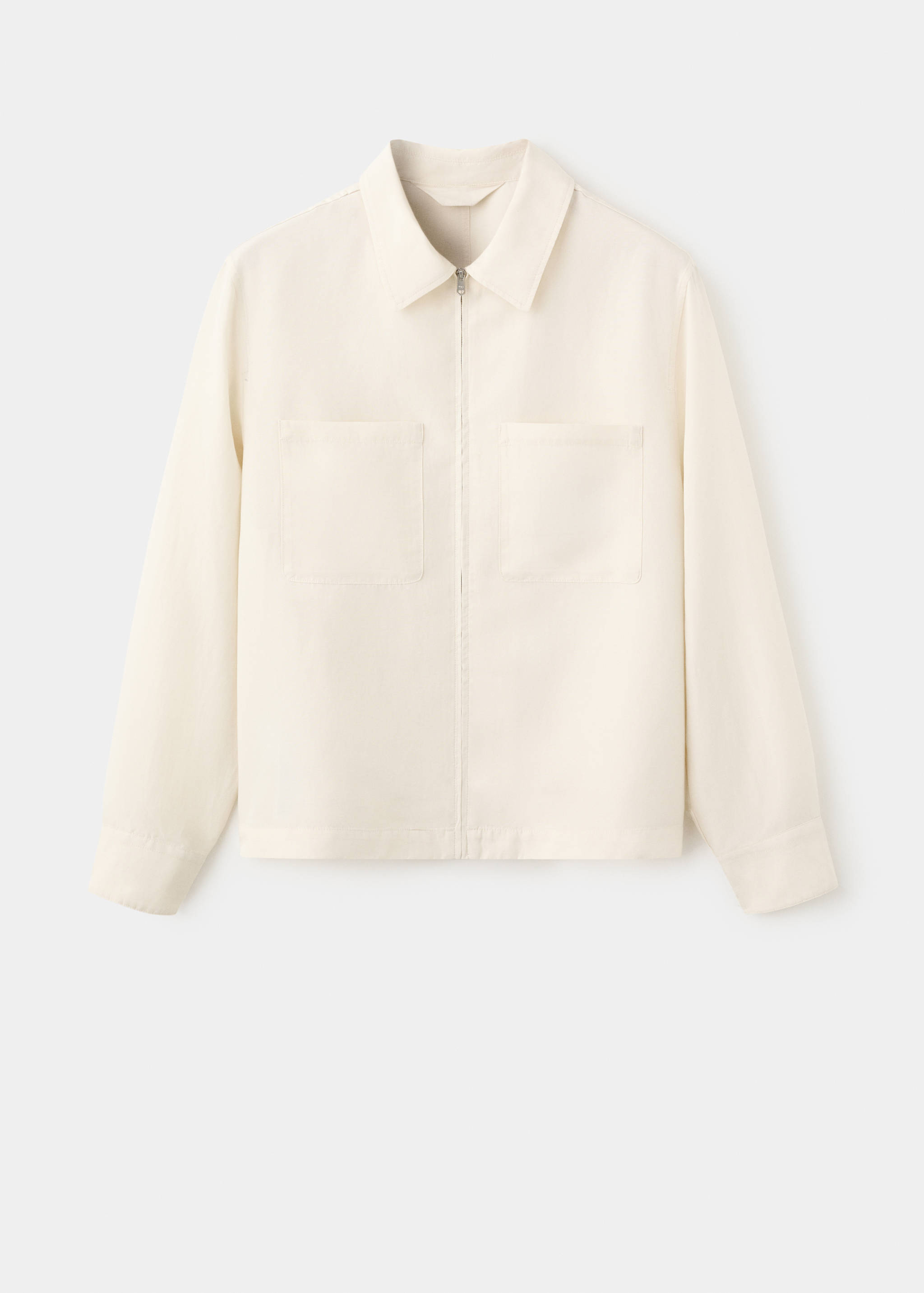 Slim fit lyocell linen jacket with pockets - Article without model
