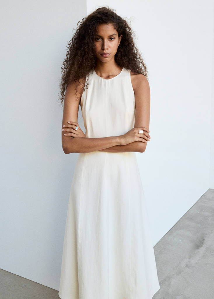 A-line dress with stitching details