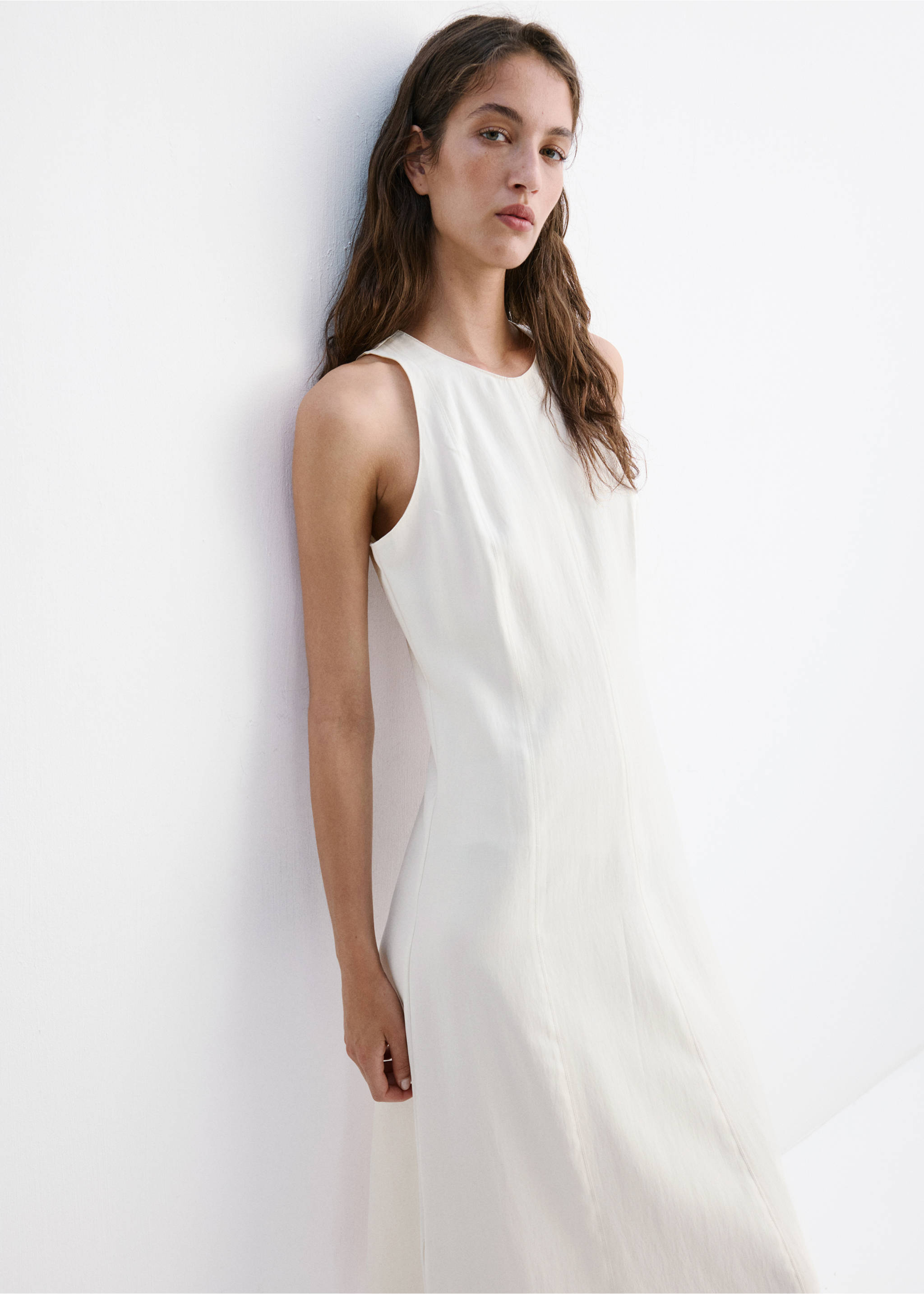 Dress pepa - Medium plane, Ecru. Ref: 37002895-00.