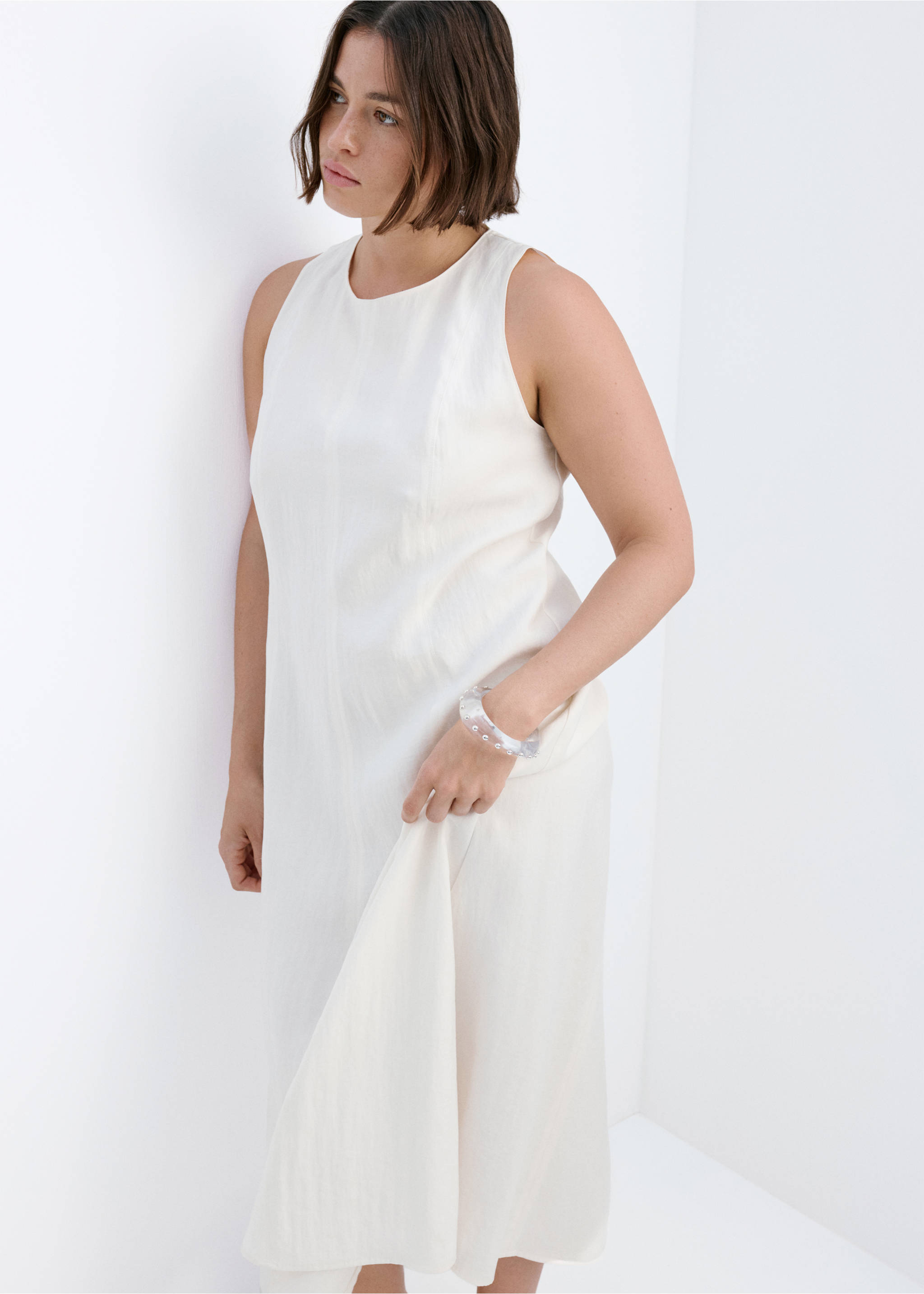 Dress pepa - Details of the article 3, Ecru. Ref: 37002895-00.