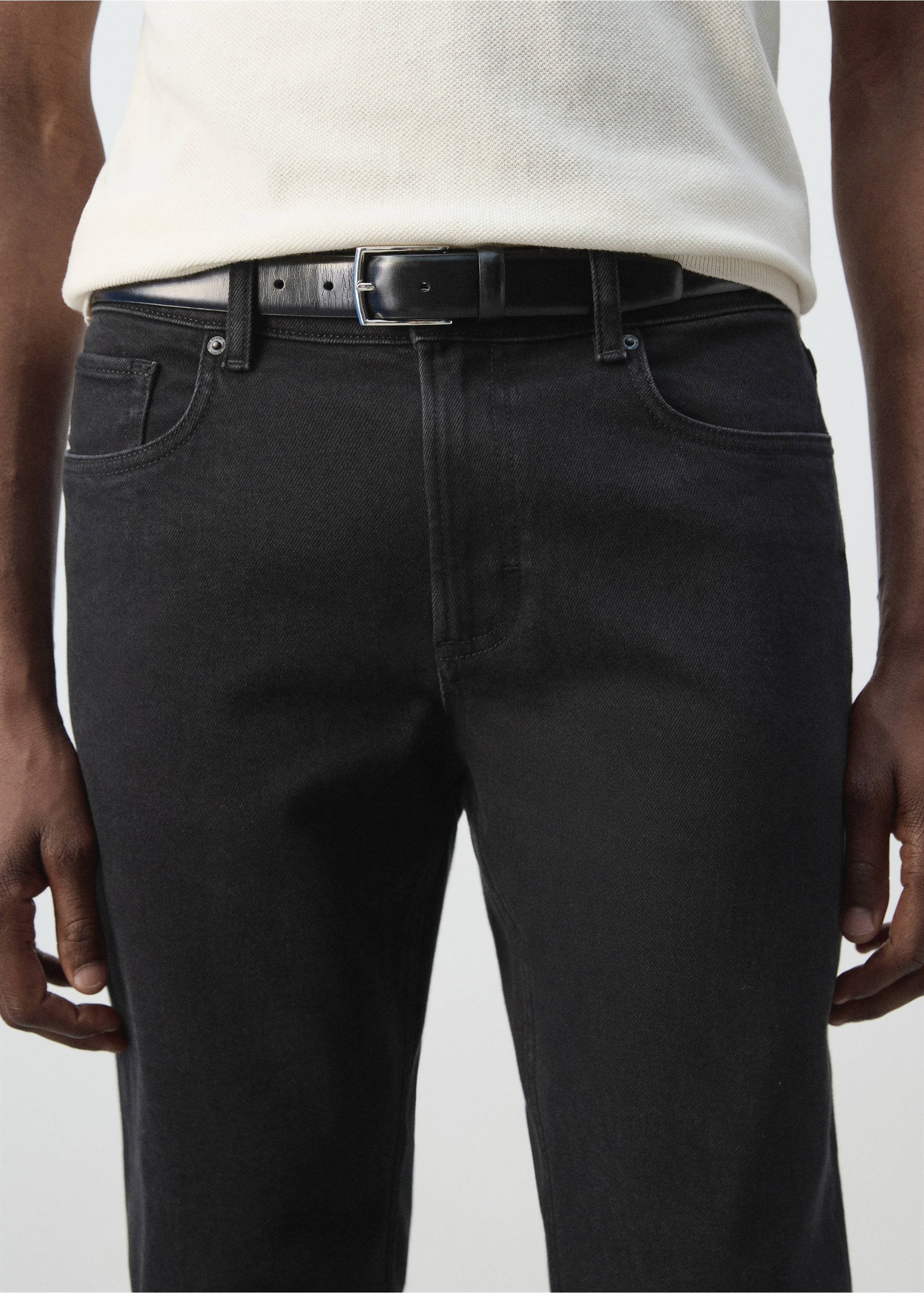 Jan slim-fit jeans - Details of the article 3, Black denim. Ref: 37002897-00.