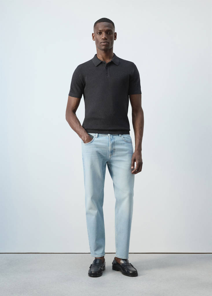 Jeansy Ben cropped tapered fit jasnoniebieski - Mężczyzna - 38 - MANGO MAN