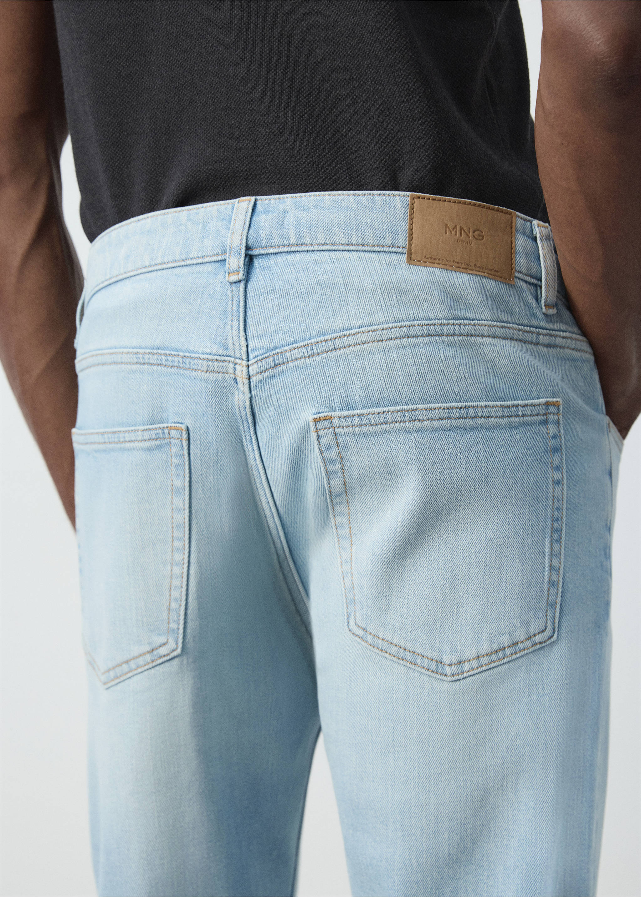 Ben cropped tapered-fit jeans - Details of the article 1, Light Blue. Ref: 37002898-00.