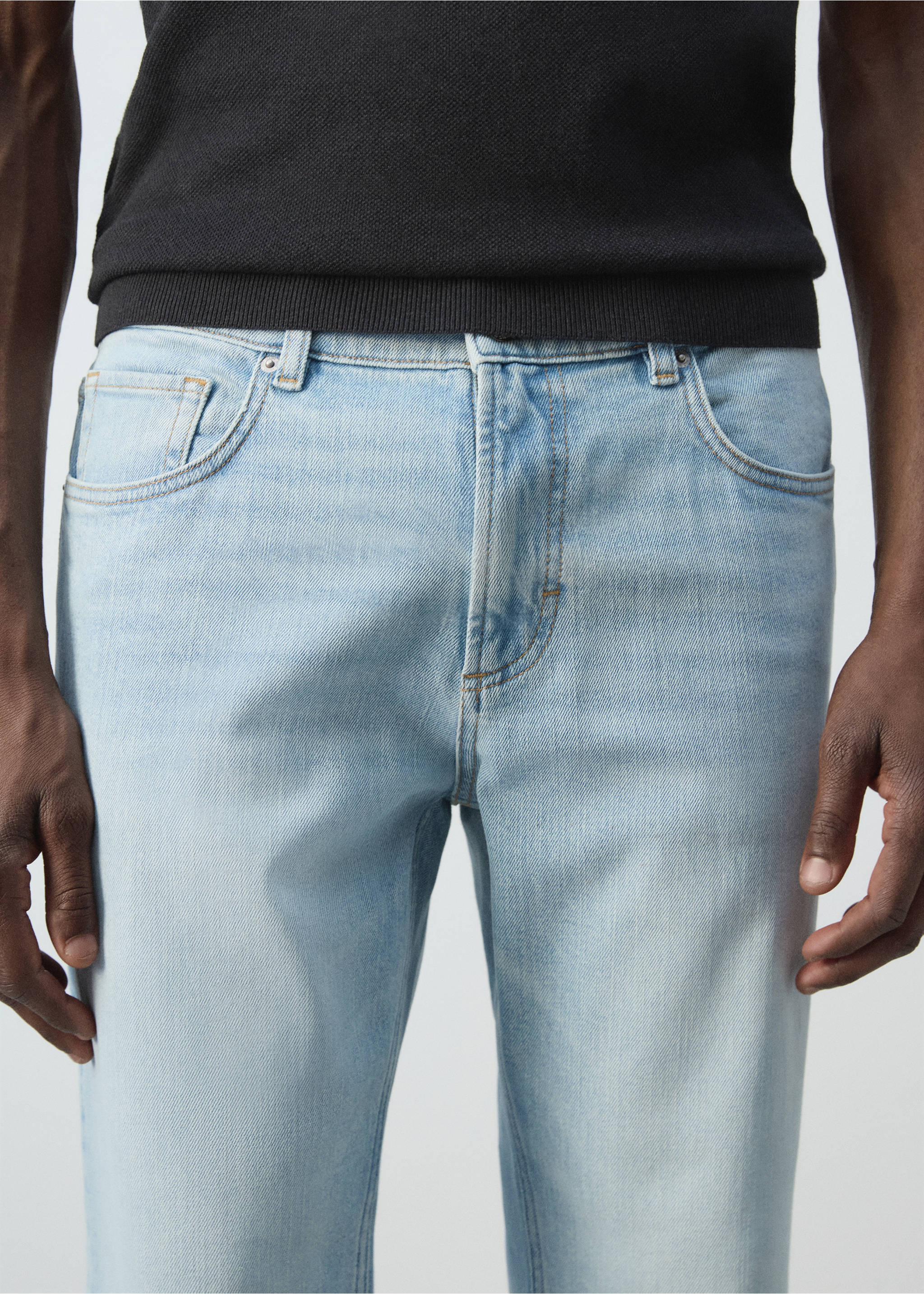 Ben cropped tapered-fit jeans - Details of the article 3, Light Blue. Ref: 37002898-00.