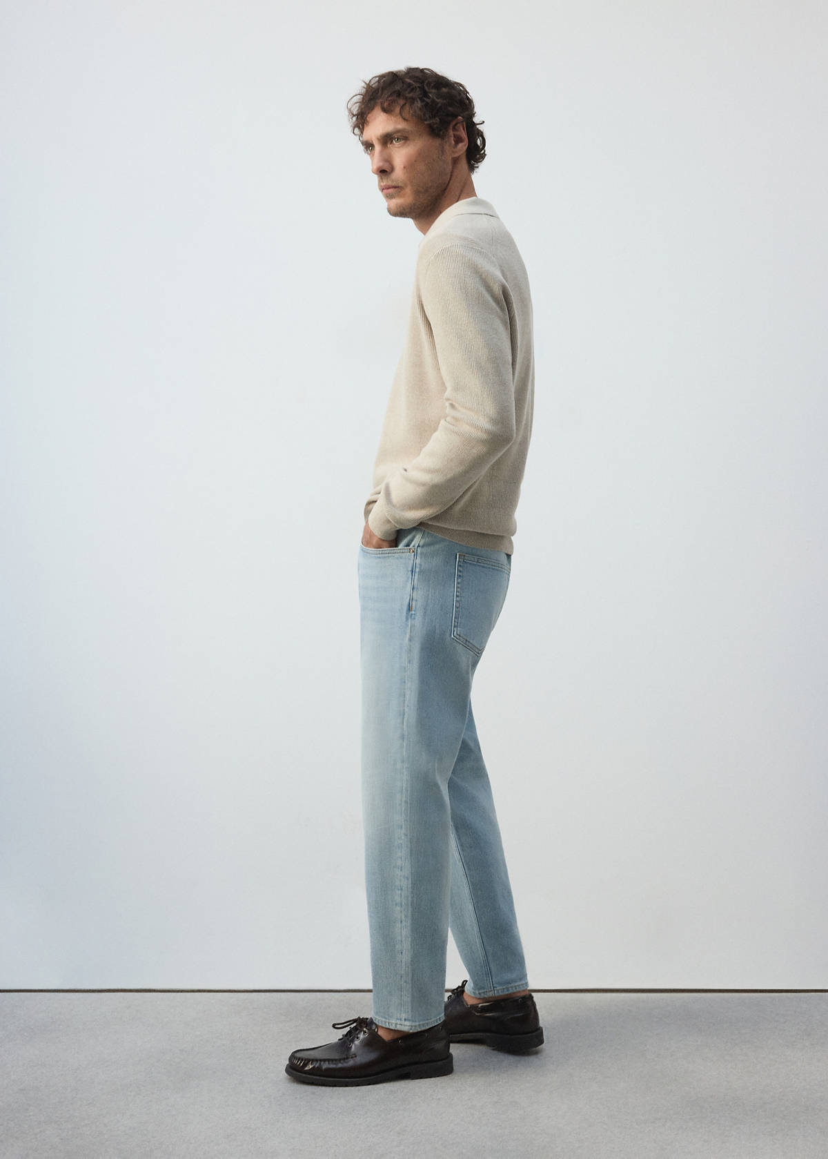 Ben cropped tapered-fit jeans — Light Blue