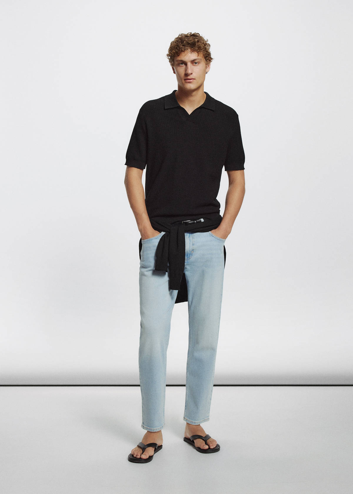 Ben cropped tapered-fit jeans — Light Blue