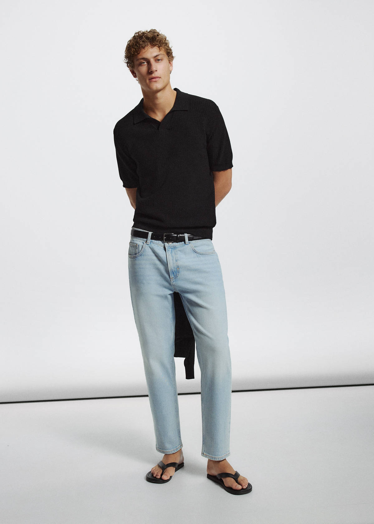 Ben cropped tapered-fit jeans — Light Blue