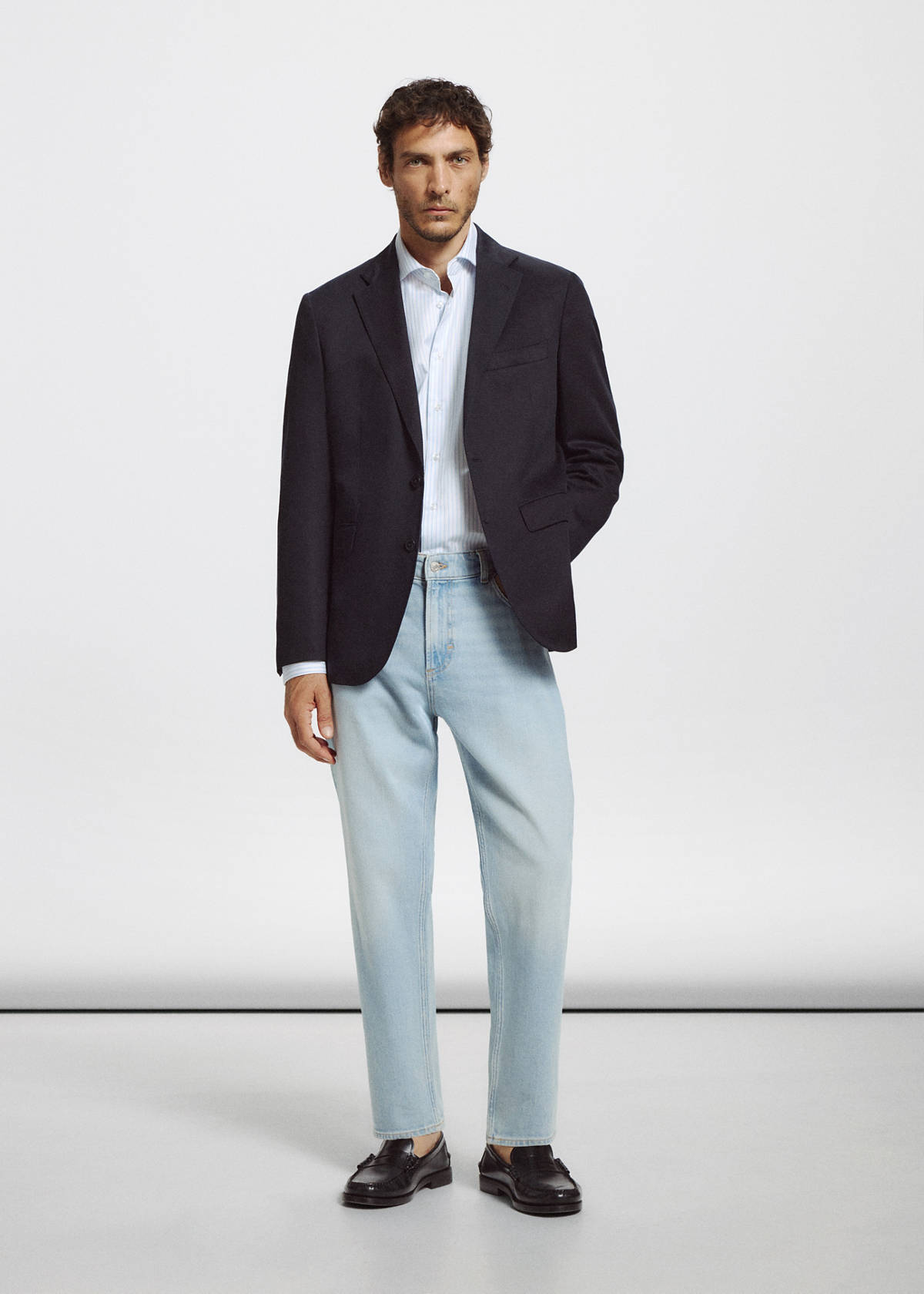 Ben cropped tapered-fit jeans — Light Blue