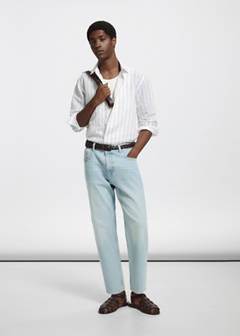Ben cropped tapered-fit jeans — Light Blue 17
