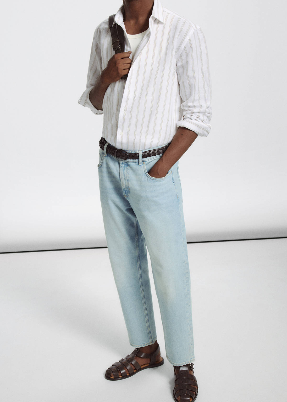Ben cropped tapered-fit jeans — Light Blue