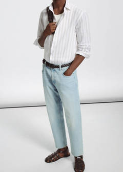 Ben cropped tapered-fit jeans — Light Blue 16