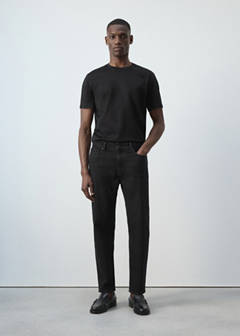 Ben cropped tapered-fit jeans — Black denim 2