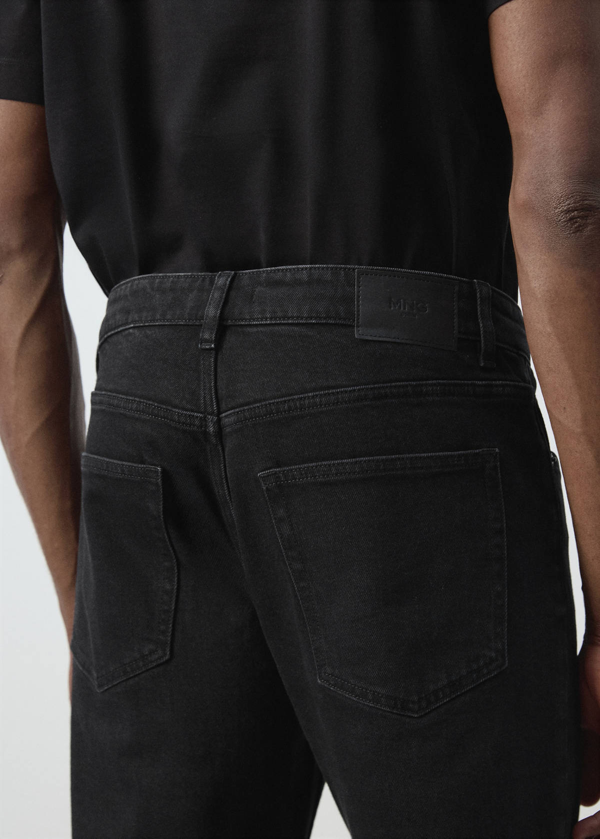 Ben cropped tapered-fit jeans — Black denim