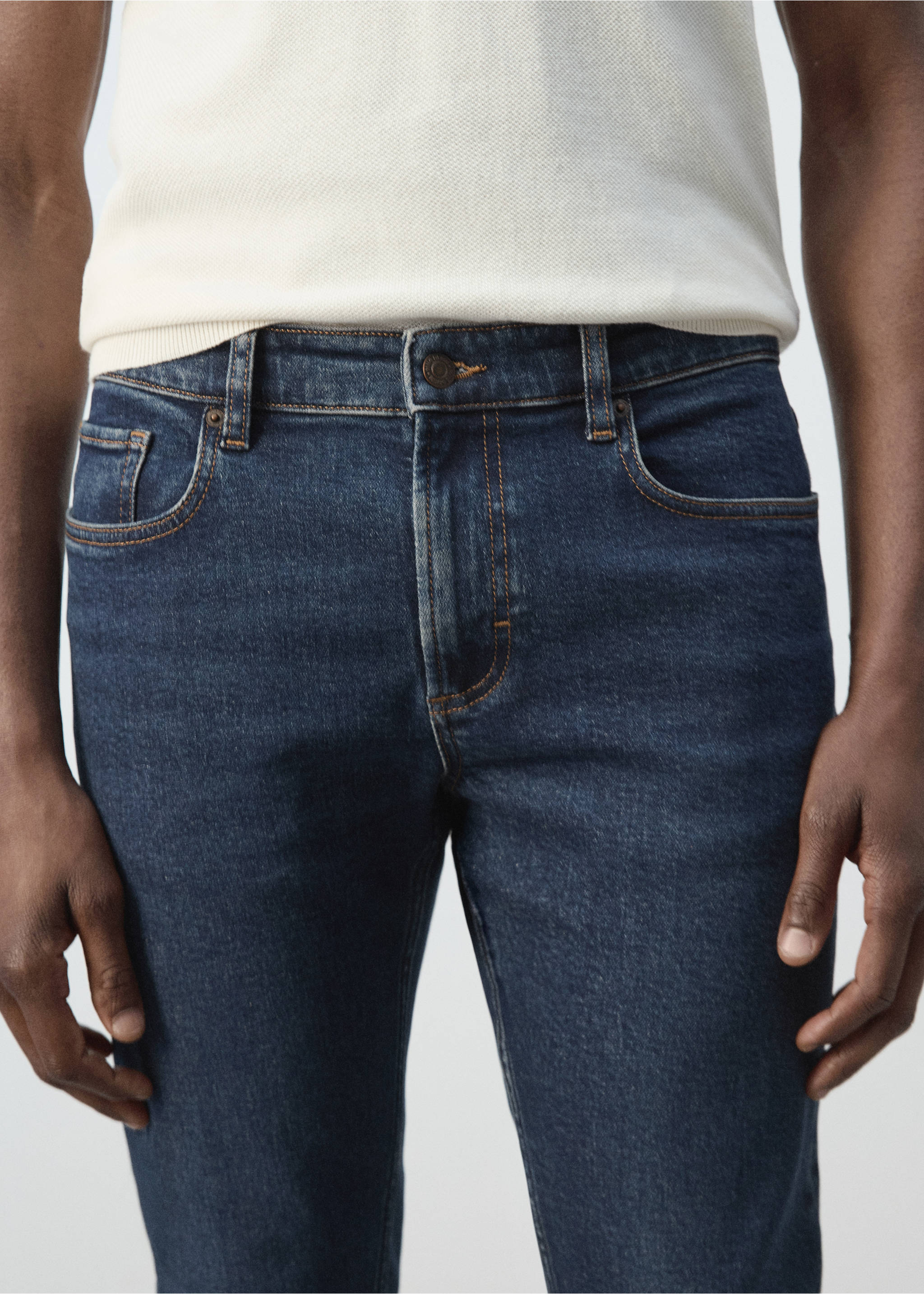 Джинсы Ben cropped tapered fit - Деталь изделия 3, Темно-синий. Ref: 37002902-00.
