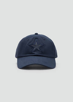 Distressed effect cap with studs — Night Blue 3