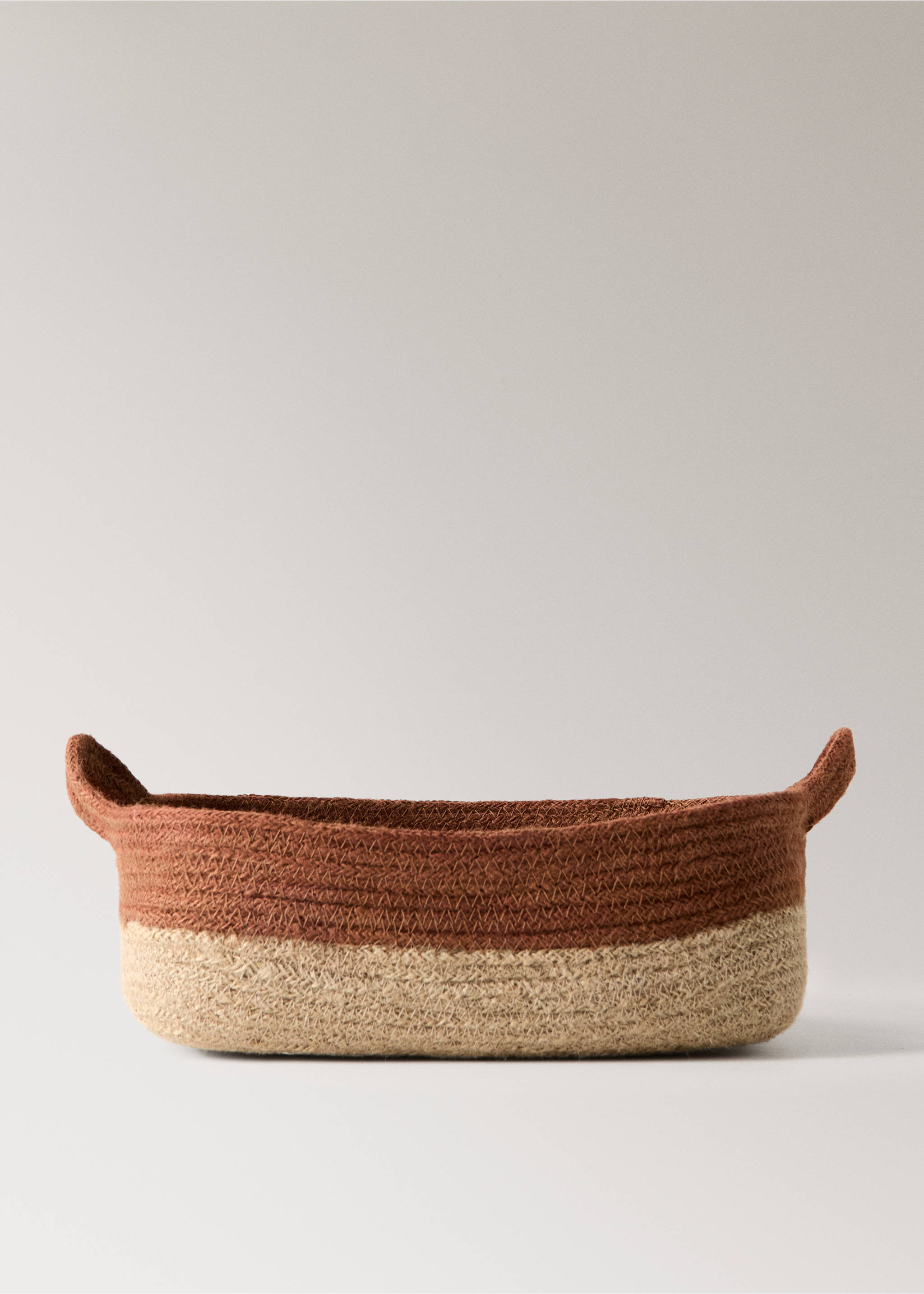 100% jute bicolour basket - Article without model, Tobacco Brown. Ref: 37002908-00.