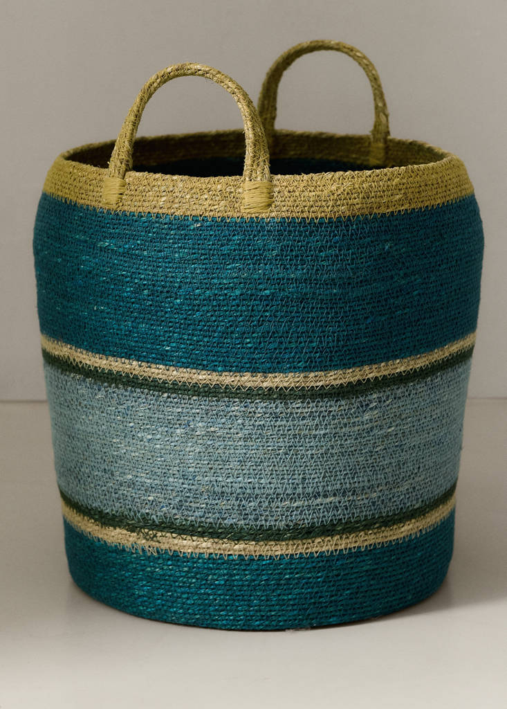 Multistripe seaweed box — Blue