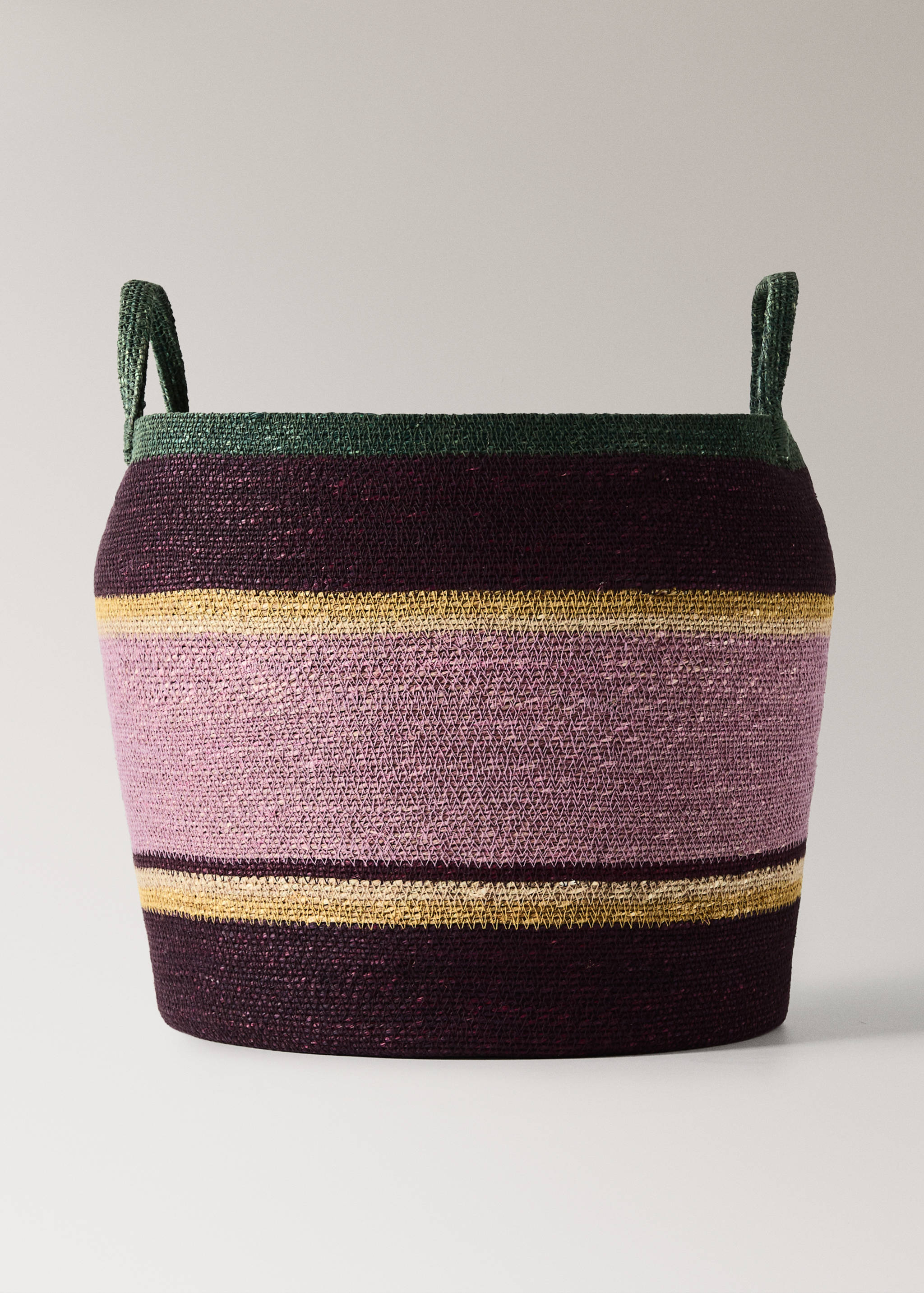 Multicoloured striped seagrass basket - Article without model