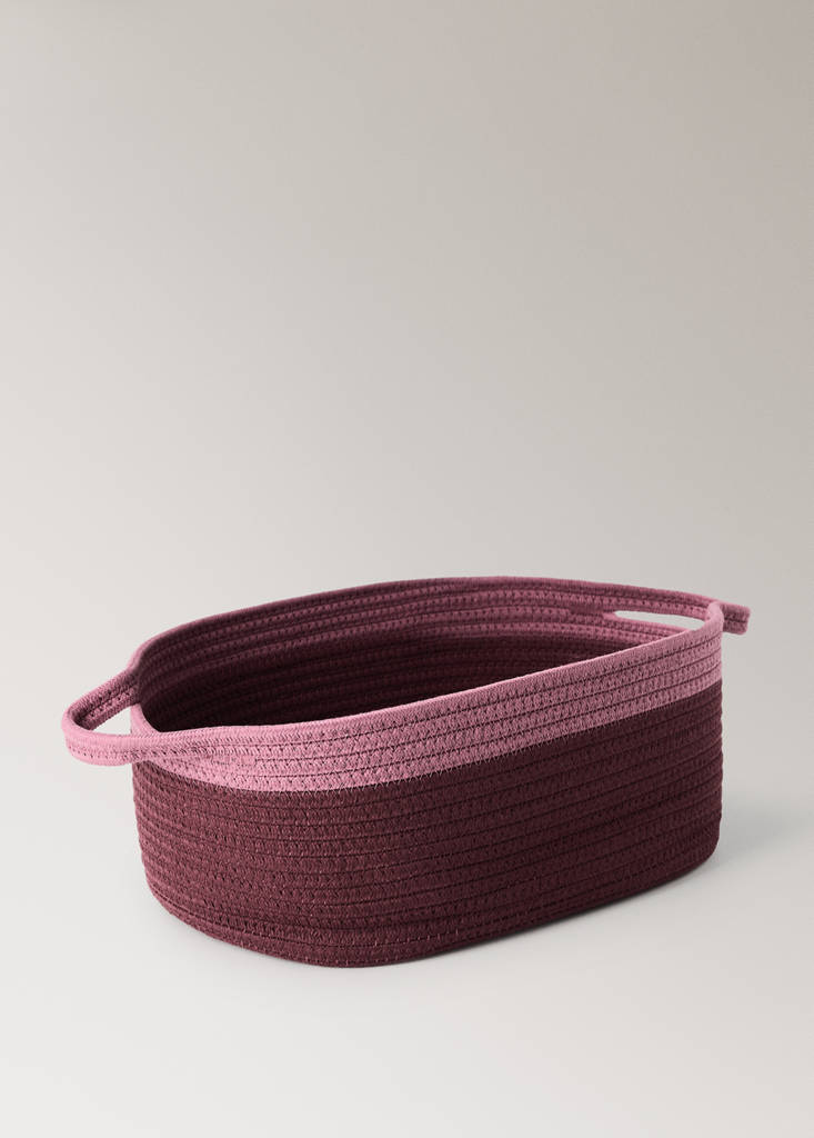 Two-tone basket, 100% cotton — Burgundy