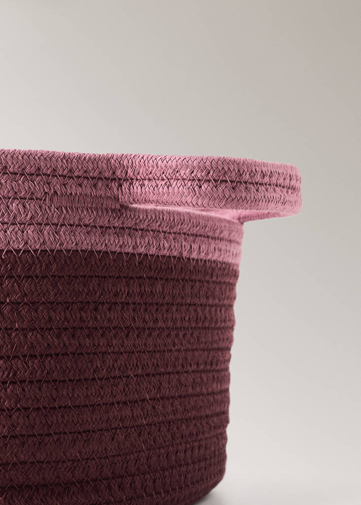 Two-tone basket, 100% cotton — Burgundy