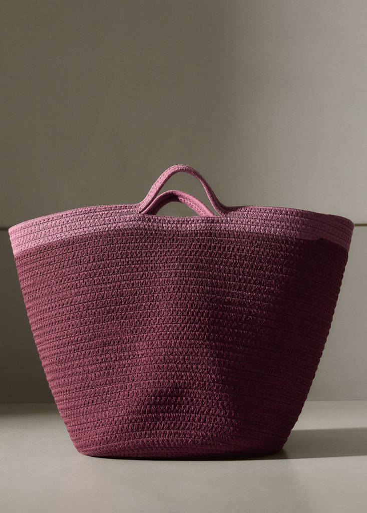 Two-tone basket, 100% cotton — Burgundy
