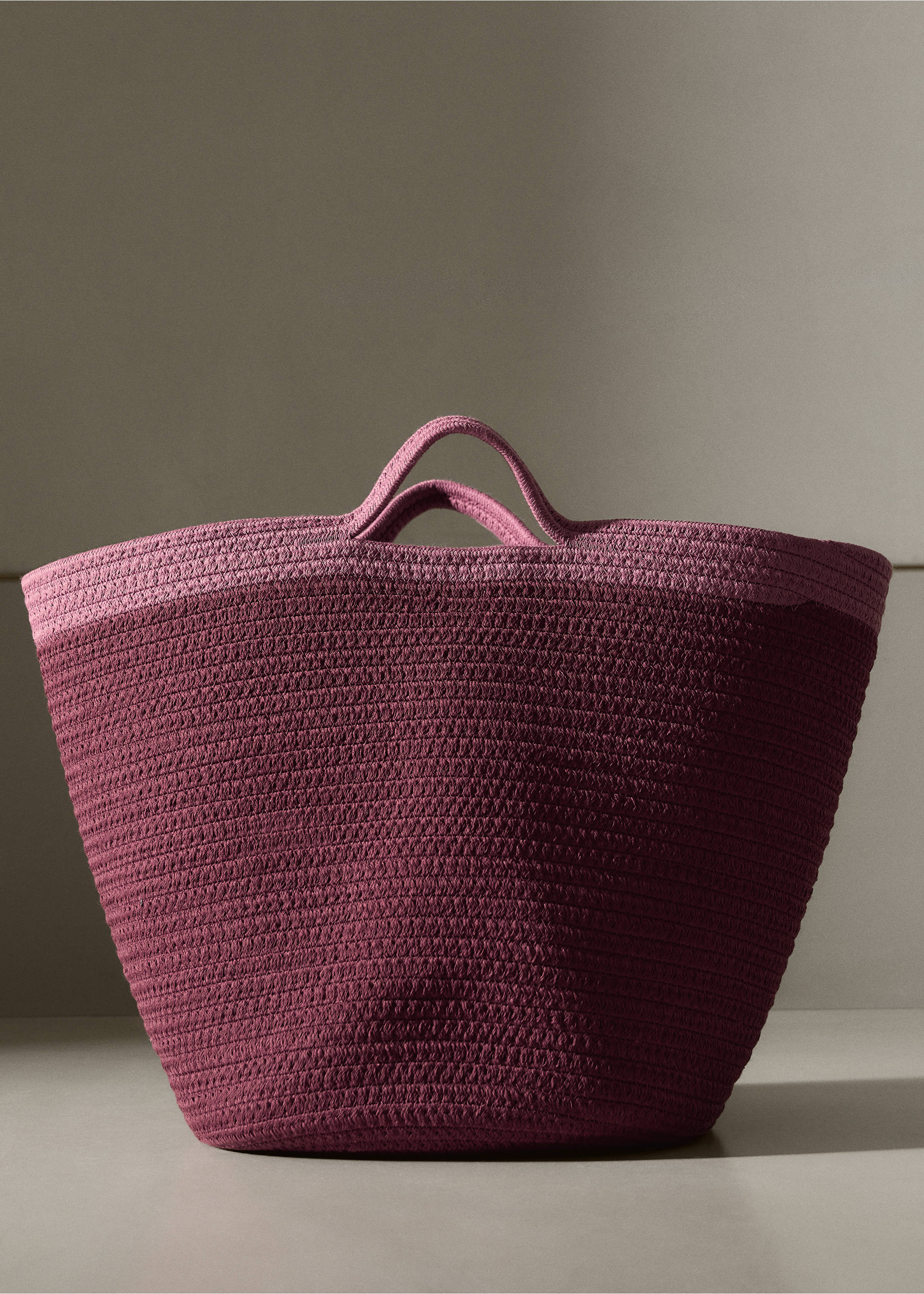 Two-tone basket, 100% cotton - General plane, Burgundy. Ref: 37002916-00.