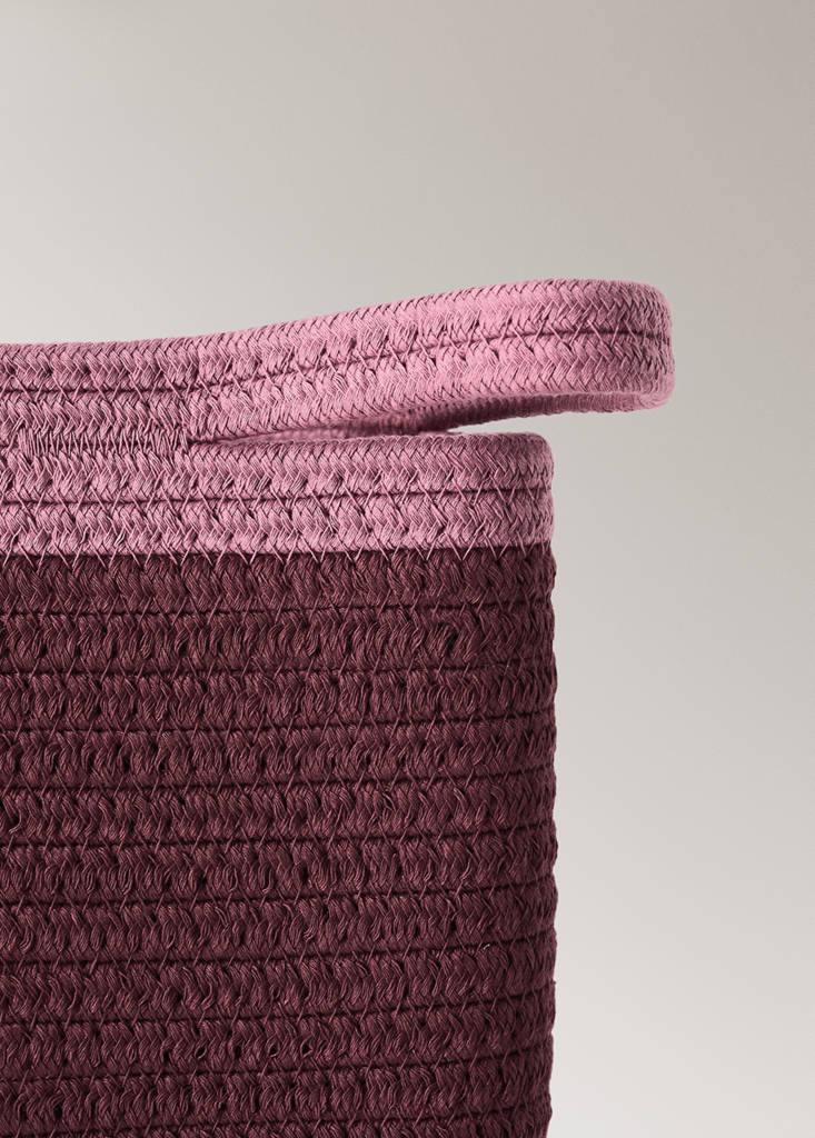 Two-tone basket, 100% cotton — Burgundy