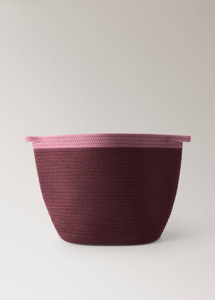 Two-tone basket, 100% cotton — Burgundy