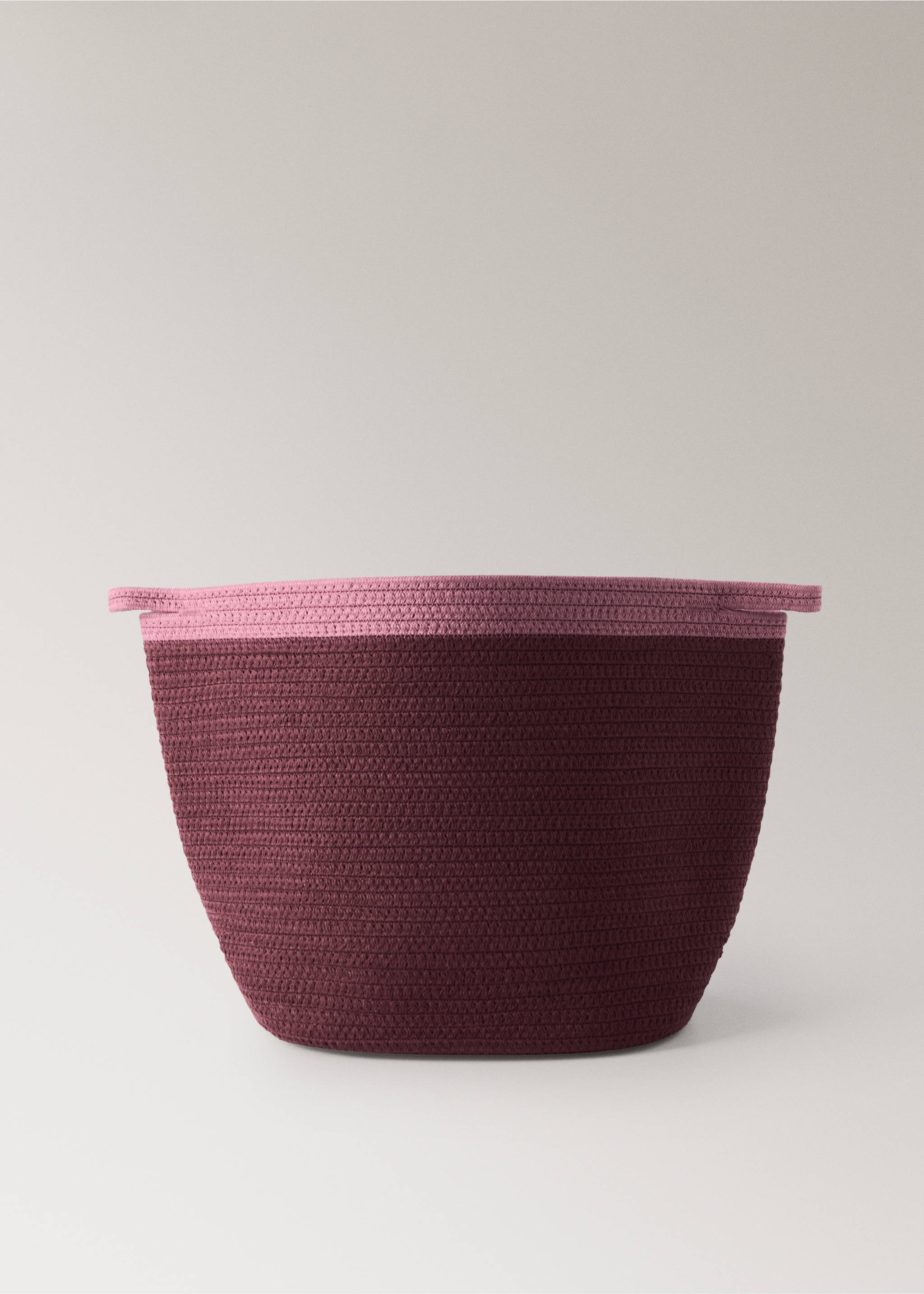 Two-tone basket, 100% cotton - Article without model, Burgundy. Ref: 37002916-00.