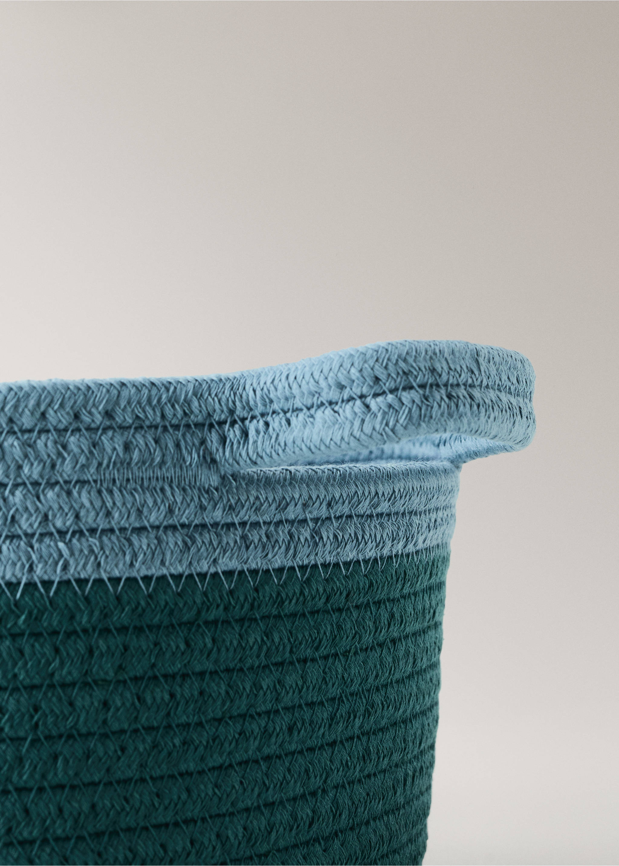 Two-tone basket, 100% cotton - Details of the article 2, Petrol Blue. Ref: 37002917-00.