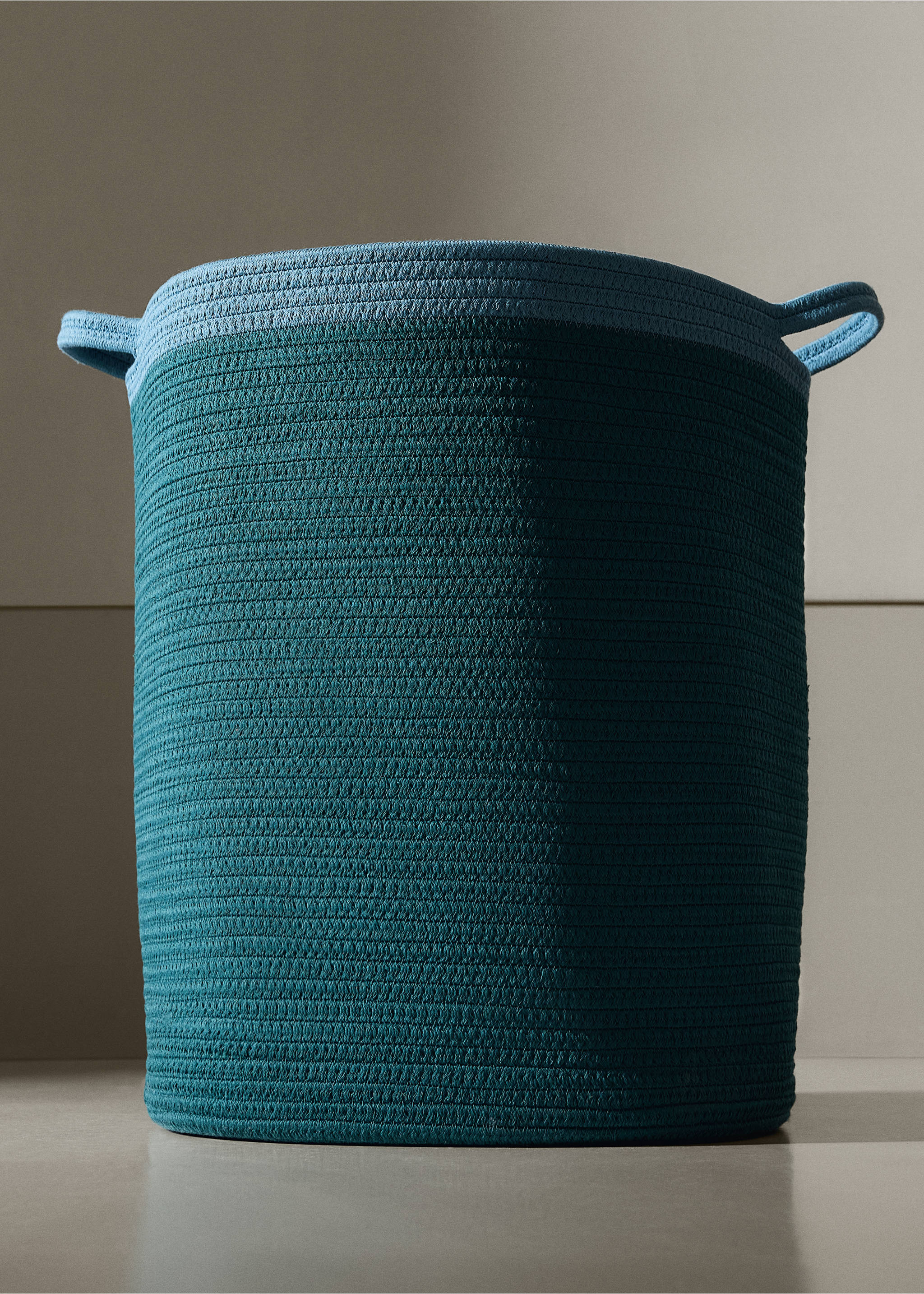 Two-tone basket, 100% cotton - General plane, Petrol Blue. Ref: 37002918-00.