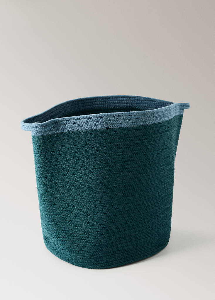 Two-tone basket, 100% cotton — Petrol Blue