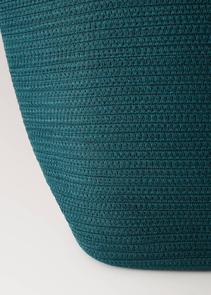 Two-tone basket, 100% cotton — Petrol Blue