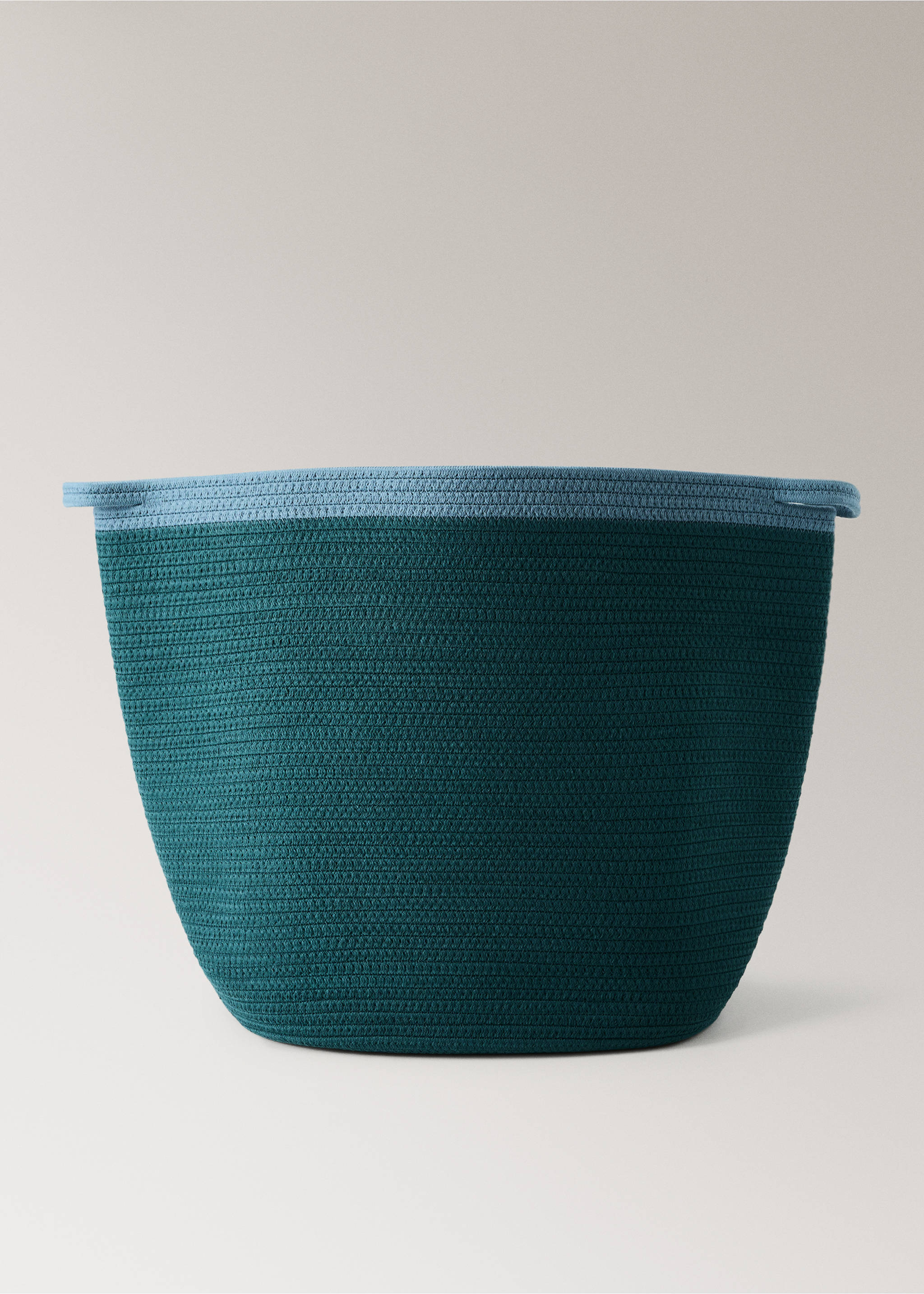 Two-tone basket, 100% cotton - Article without model, Petrol Blue. Ref: 37002918-00.