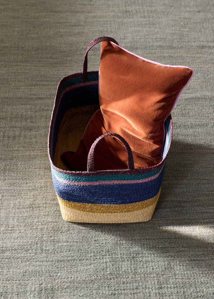 Striped colour basket — Indigo Blue