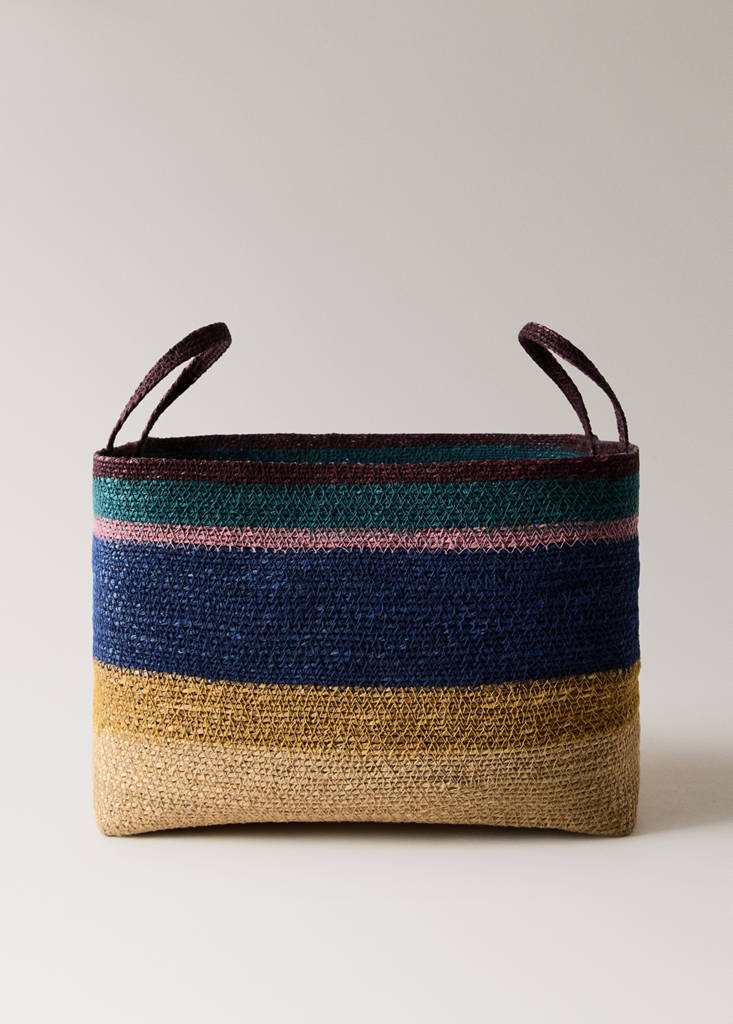 Striped colour basket — Indigo Blue