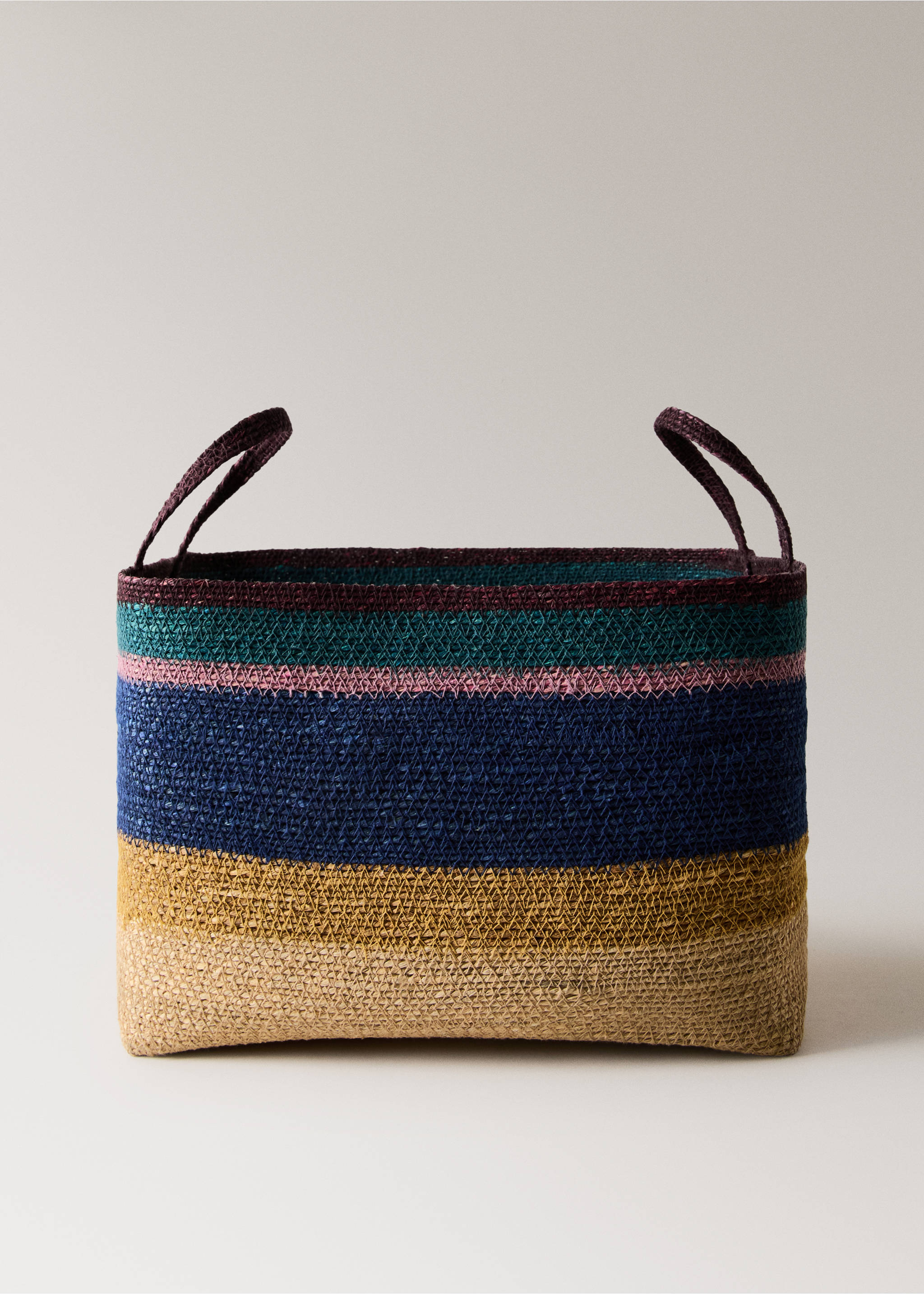 Striped colour basket - Article without model, Indigo Blue. Ref: 37002919-00.