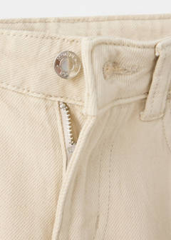 Wide leg jeans with floral embroidery — Ecru 4