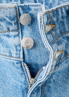 Wide-leg double-button jeans — Medium Blue 4