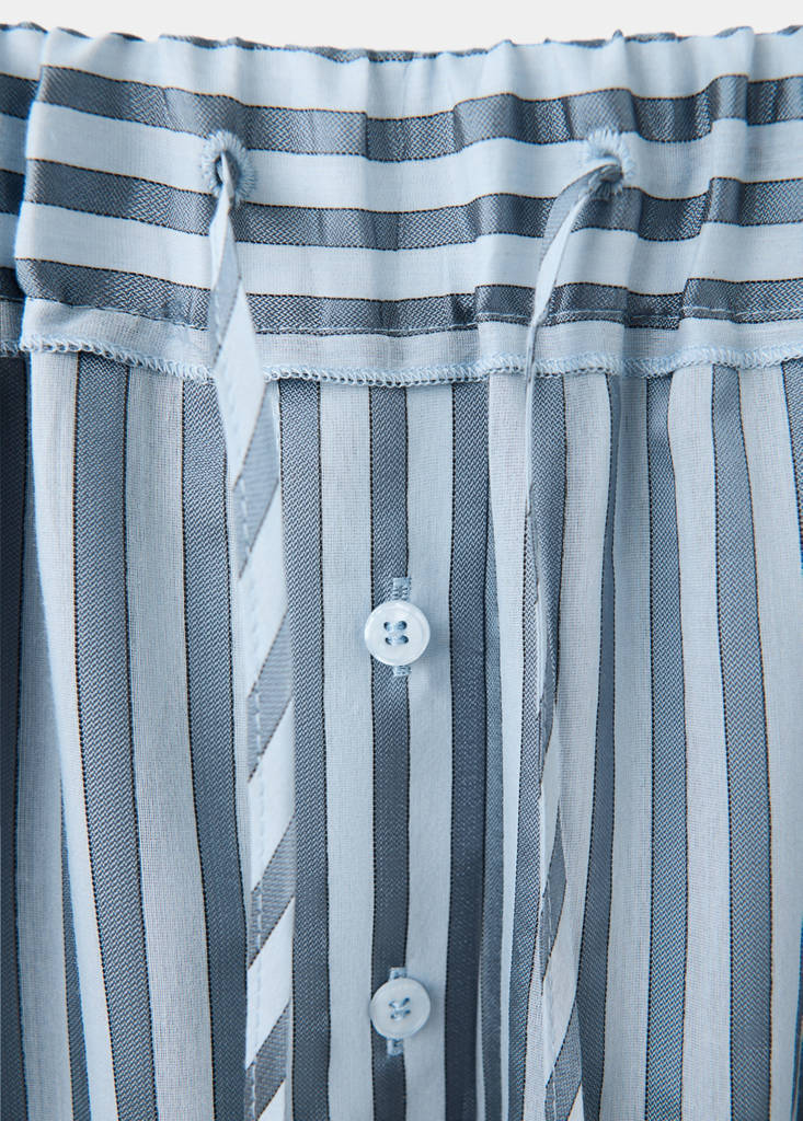 Silk blend striped pyjama bottoms — Blue