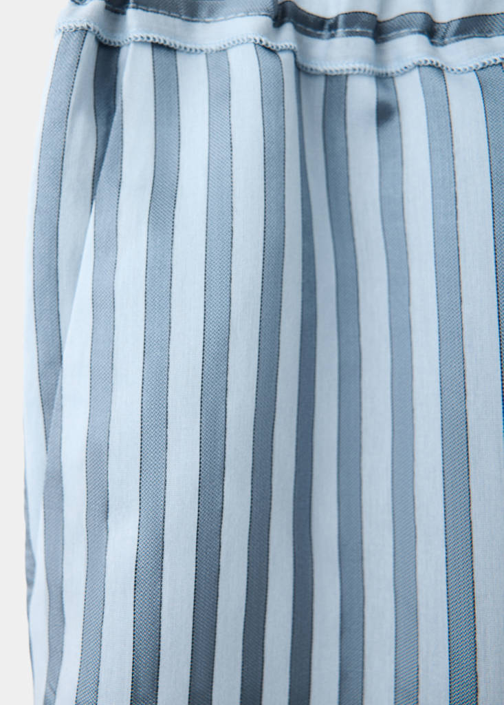 Silk blend striped pyjama bottoms — Blue