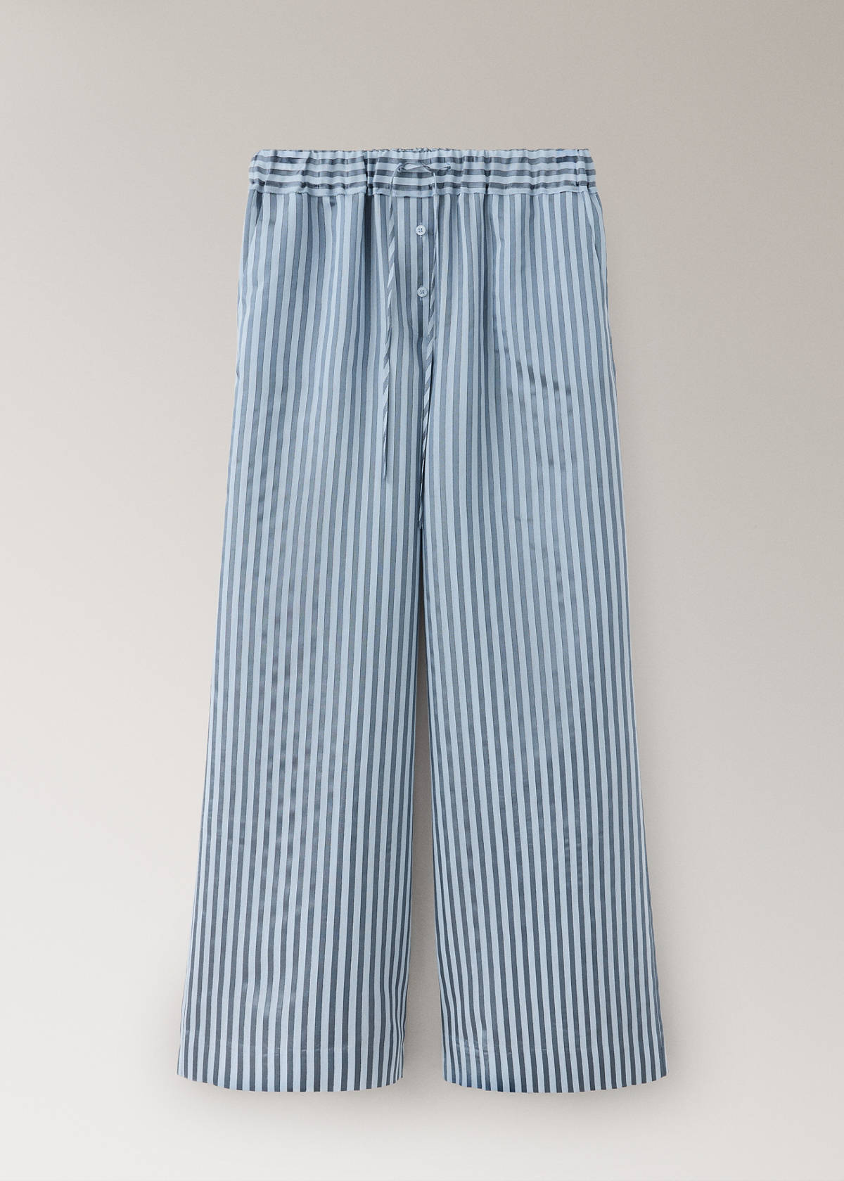 Silk blend striped pyjama bottoms — Blue